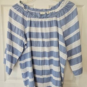 Westbound Blue and White Striped Blouse